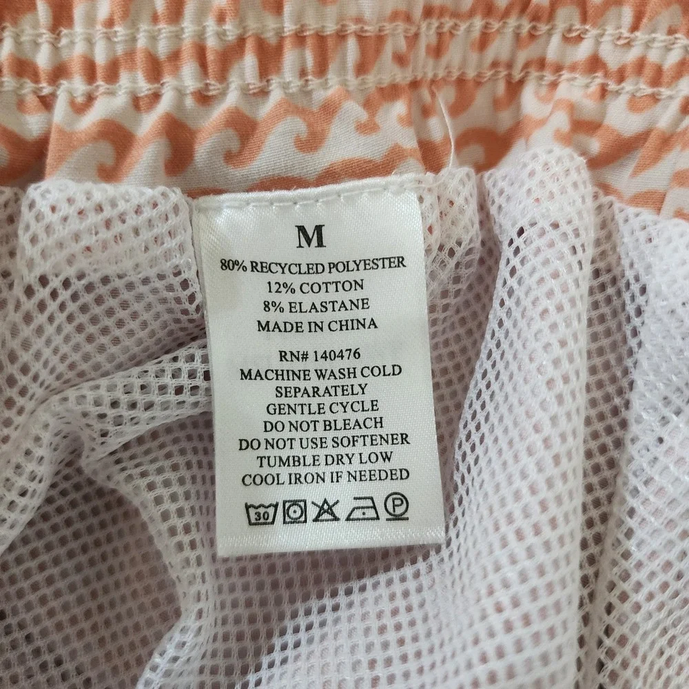 Faherty Board Shorts Mens M Peach Excellent Wave Print Beacon Trunk MSU2101-AWP